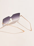 SHEIN Geometric Rimless Fashion Glasses