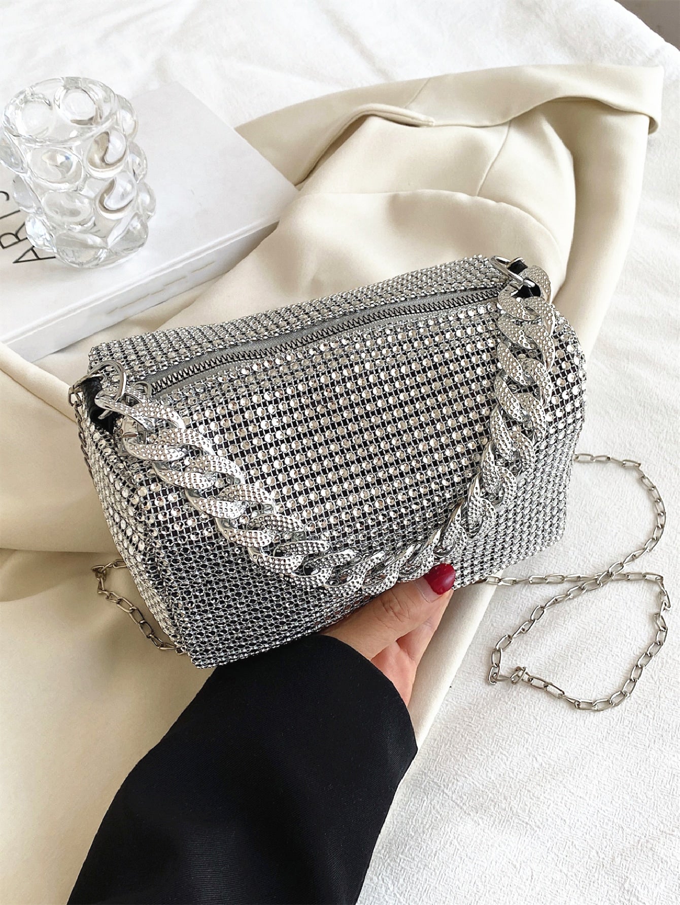  | SHEIN Mini Rhinestone Decor Chain Square Bag, Perfect Bride Purse For Wedding, Prom & Party Events | Bags | Shein | OneHub