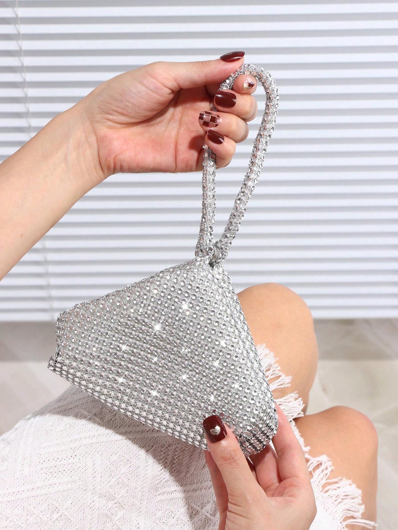  | SHEIN Glamorous Glitter Bling, Sequin, Luxury, Shiny Women's Mini Sparkling Rhinestone Clutch Bag | Bags | Shein | OneHub