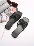  | SHEIN Glass Rhinestone Casual Fashion Open-Toe Flat Sandals For Women | Sandal | Shein | OneHub