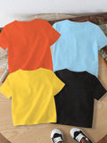  | SHEIN GraphicGems 4pcs Baby Boy Casual Fashion Cute Cartoon Animal Print Basic Crew Neck Short Sleeve T-Shirts | Dress | Shein | OneHub
