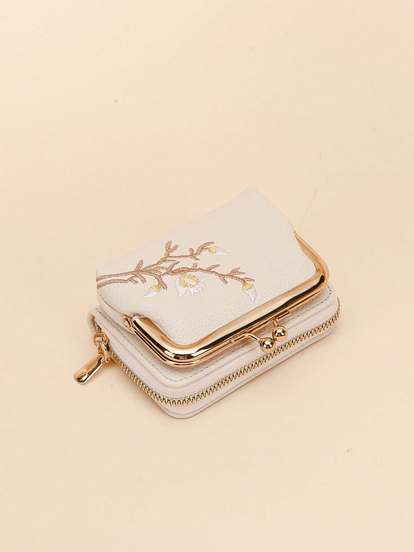  | SHEIN Graphic Flower Embroidered Short Wallet, Kiss-Lock & Zipper Clutch Purse, Faux Leather Coin Purse | Wallet | Shein | OneHub