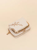  | SHEIN Graphic Flower Embroidered Short Wallet, Kiss-Lock & Zipper Clutch Purse, Faux Leather Coin Purse | Wallet | Shein | OneHub