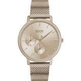 HUGO BOSS Infinity Rose Gold Mesh Bracelet Rose Gold Dial Quartz Watch for Women - 1502519