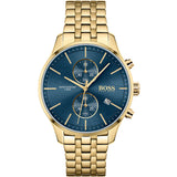  | HUGO BOSS Associate Gold Stainless Steel Blue Dial Chronograph Quartz Watch for Men - 1513841 | Watches | Hugo Boss | OneHub