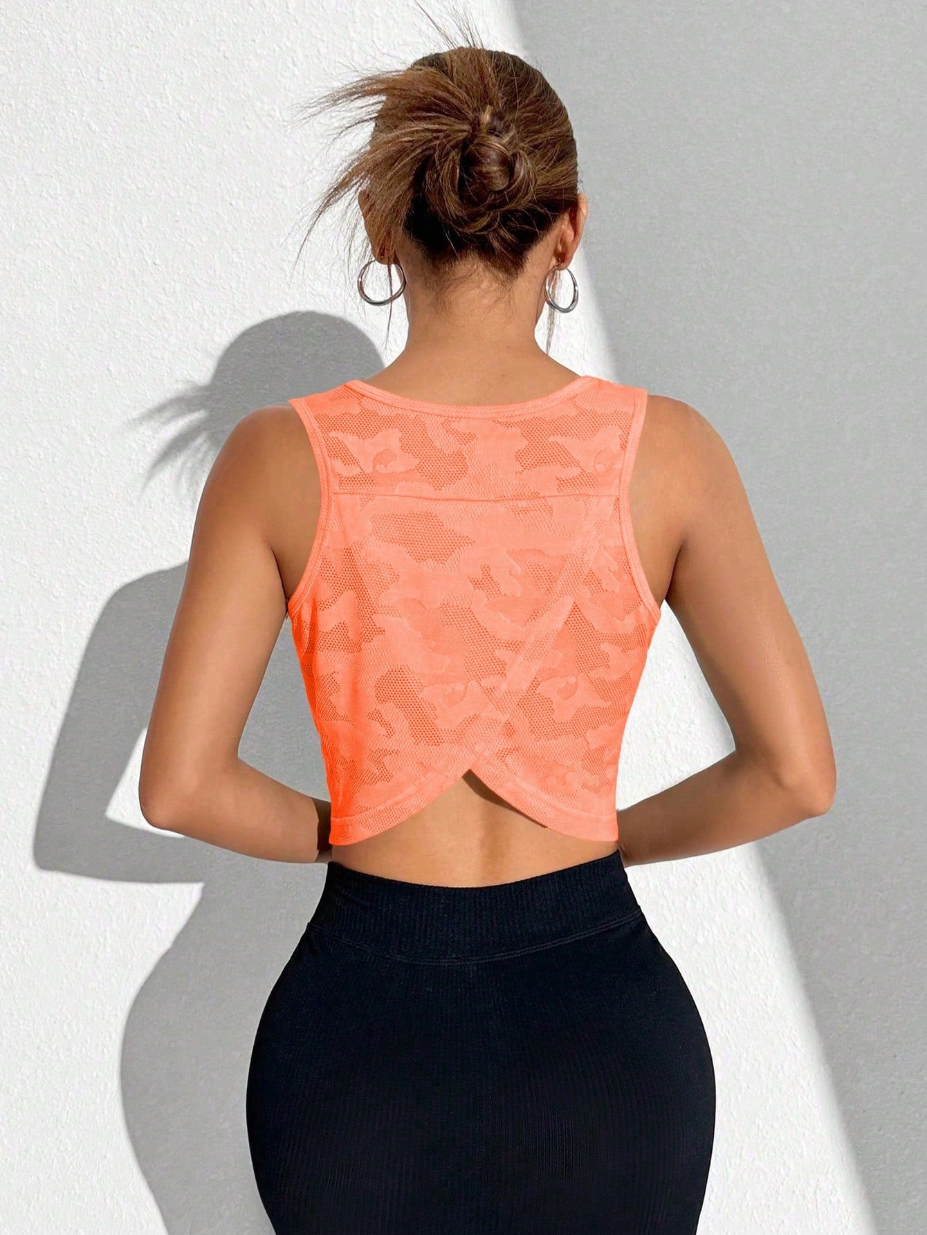 SHEIN Half Zip Sports Tank Topworkout Tank Top