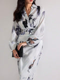  | SHEIN Heiryn Women's Fall Elegant Floral Print Lantern Sleeve Long Dress | Dress | Shein | OneHub
