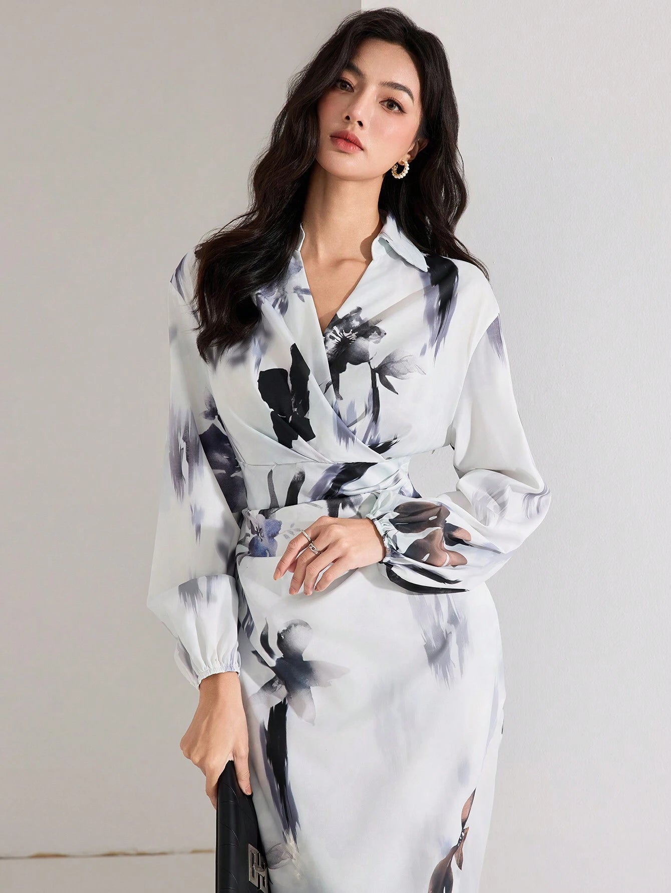  | SHEIN Heiryn Women's Fall Elegant Floral Print Lantern Sleeve Long Dress | Dress | Shein | OneHub