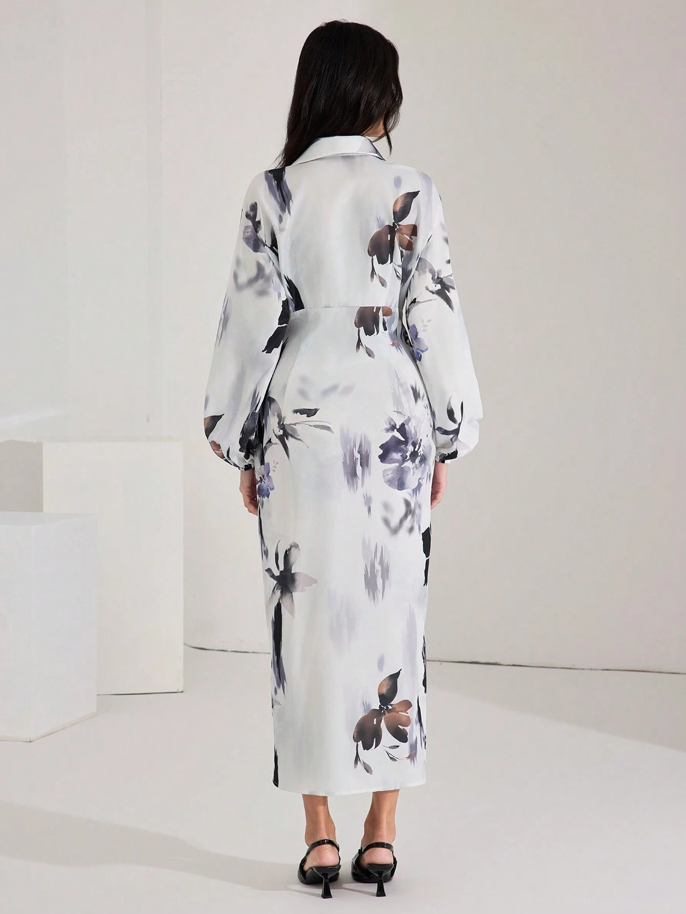  | SHEIN Heiryn Women's Fall Elegant Floral Print Lantern Sleeve Long Dress | Dress | Shein | OneHub