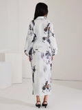  | SHEIN Heiryn Women's Fall Elegant Floral Print Lantern Sleeve Long Dress | Dress | Shein | OneHub