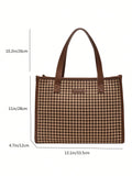  | SHEIN Houndstooth Pattern Large Tote Bag For Women | Bags | Shein | OneHub