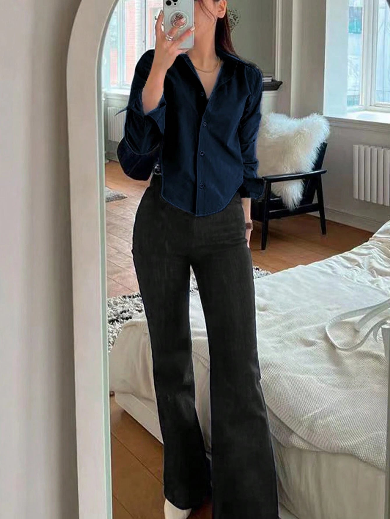  | SHEIN INAWLY Women Solid Color Casual Blouse Shirt | T-shirt | Shein | OneHub