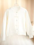 SHEIN JIANHU Spring Bowknot Knit Cardigan, Cropped Design For Petite Fit, Elegant And Versatile For A Stylish Look