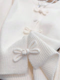 SHEIN JIANHU Spring Bowknot Knit Cardigan, Cropped Design For Petite Fit, Elegant And Versatile For A Stylish Look