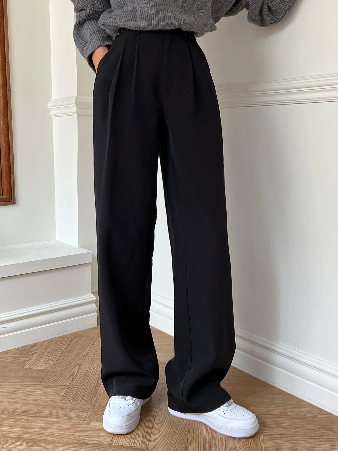  | SHEIN Joudiya Women's Casual Business Solid Color Straight Leg Pants,Women Dress Pants | Pants | Shein | OneHub