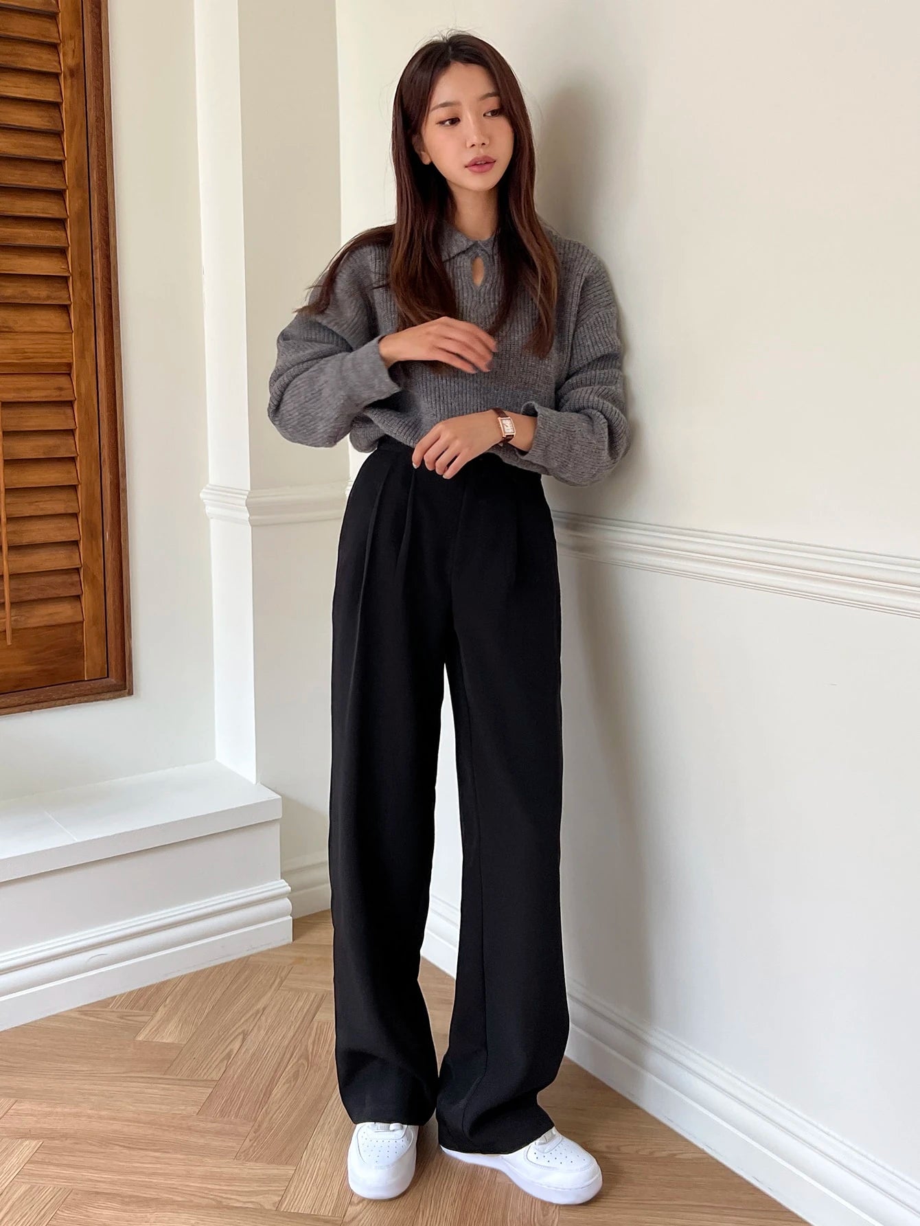  | SHEIN Joudiya Women's Casual Business Solid Color Straight Leg Pants,Women Dress Pants | Pants | Shein | OneHub