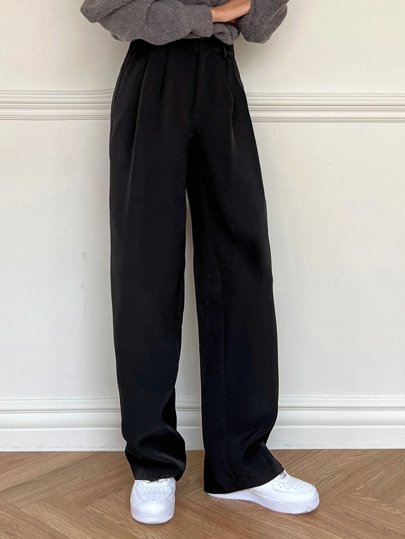  | SHEIN Joudiya Women's Casual Business Solid Color Straight Leg Pants,Women Dress Pants | Pants | Shein | OneHub