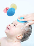  | SHEIN KUNT 3Pcs/4Pcs Baby Pink + Yellow + Blue Silicone Hair Washing Brush, Soft Small Size Skin Safe Bathing Brush | Brush | Shein | OneHub