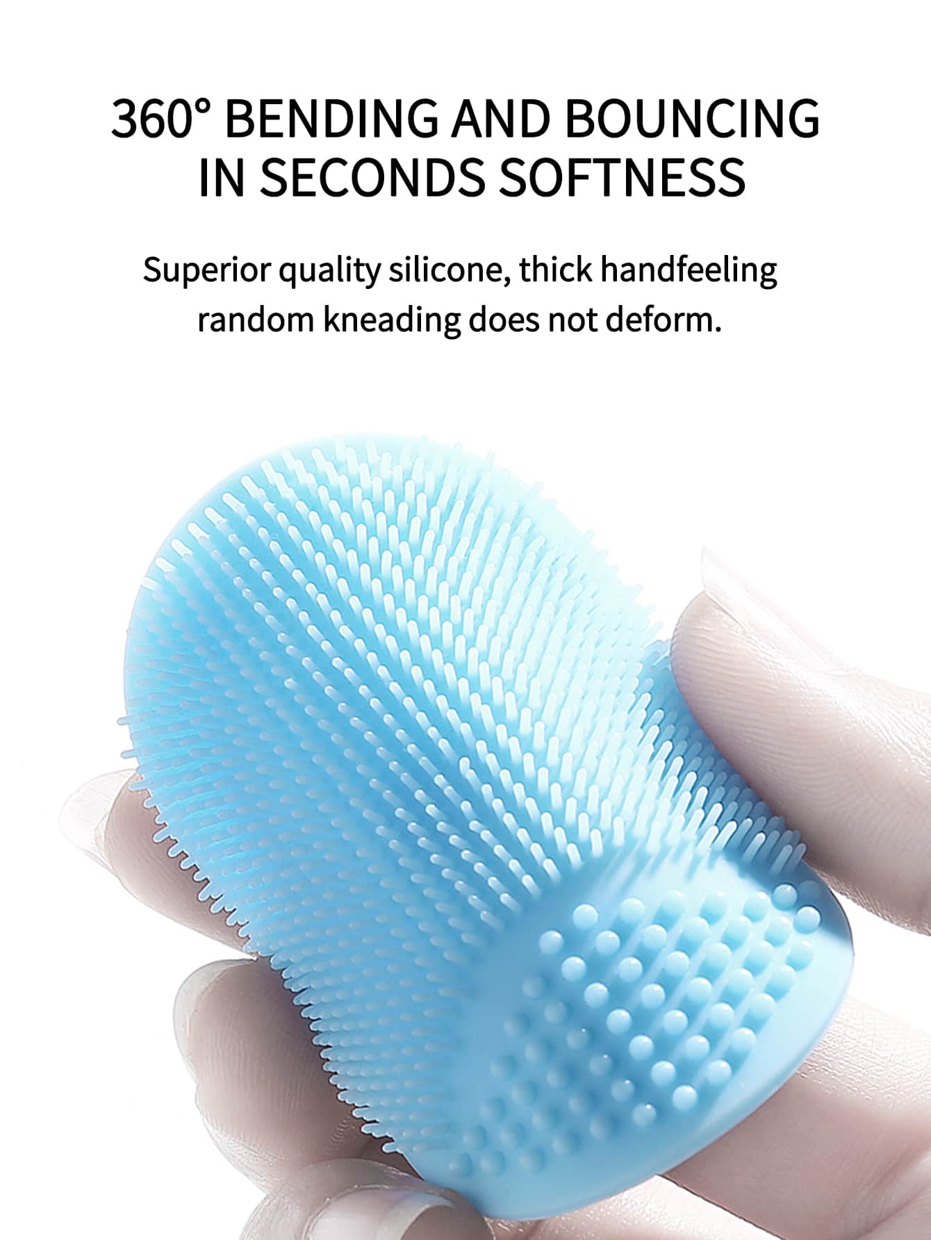  | SHEIN KUNT 3Pcs/4Pcs Baby Pink + Yellow + Blue Silicone Hair Washing Brush, Soft Small Size Skin Safe Bathing Brush | Brush | Shein | OneHub