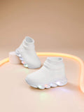 SHEIN Kids Breathable Mesh LED Light Up Sneakers
