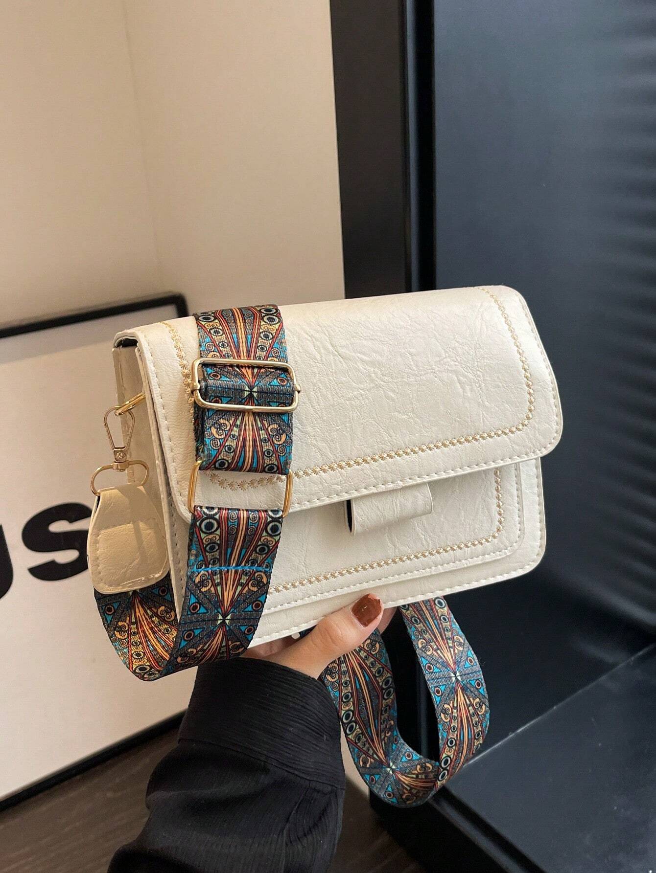  | SHEIN Korean Style Retro Simple Small Square Shoulder Bag For Women, Autumn And Winter 2023 New Arrival, Commuter Bag With Wide Shoulder Strap, Crossbody Bag | Bags | Shein | OneHub