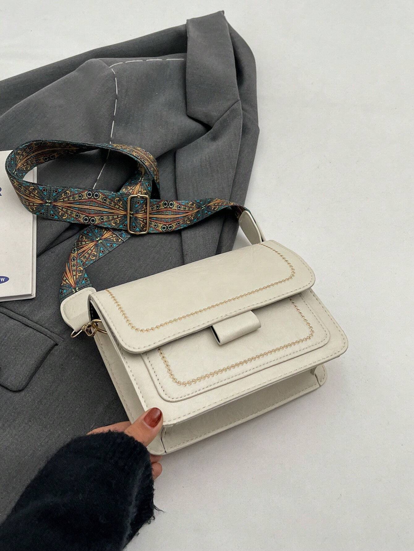  | SHEIN Korean Style Retro Simple Small Square Shoulder Bag For Women, Autumn And Winter 2023 New Arrival, Commuter Bag With Wide Shoulder Strap, Crossbody Bag | Bags | Shein | OneHub