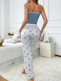  | SHEIN Lace Contrast Strappy Cami Top And Ditsy Floral Long Pants, Two-Piece Set | Night Dress | Shein | OneHub