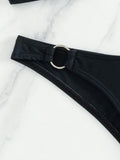  | SHEIN Ladies' Solid Color Circular Ring Connection Separated Swimsuit, 2pcs/Set | Lingerie | Shein | OneHub