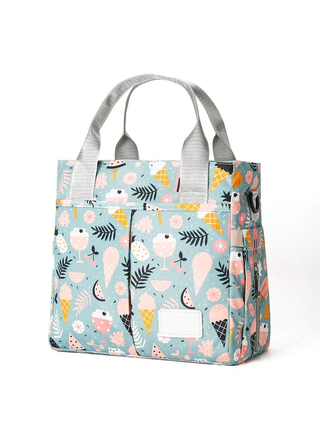  | SHEIN Large Capacity Printed Maternal And Child Bag, Handheld Baby Diaper Bag, Single Shoulder Crossbody Mommy Milk Bottle Bag | Bags | Shein | OneHub