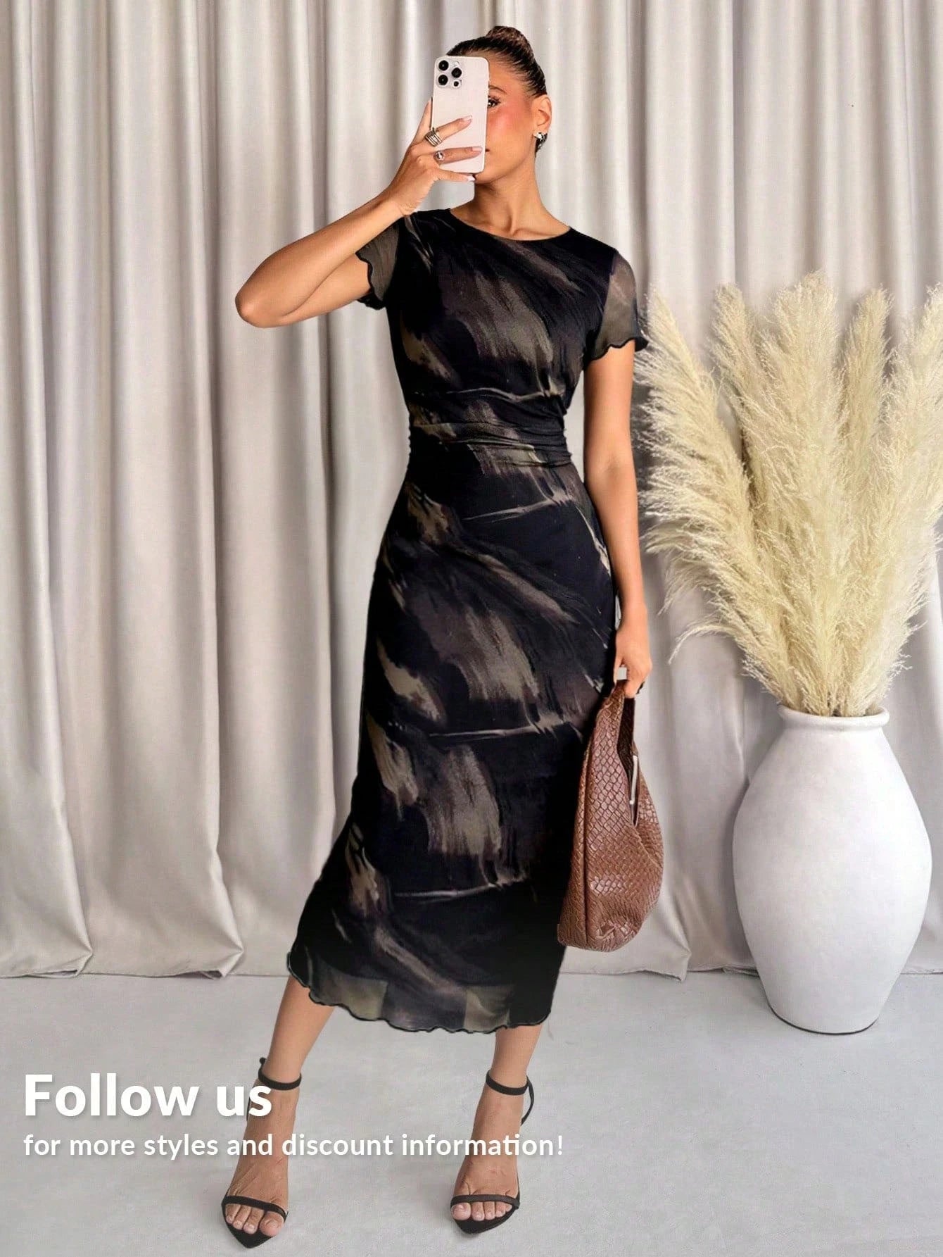 SHEIN Lavishia Women's Fashionable Printed Short Sleeve Dress, Spring/Summer Women S Clothes Summer Dresses For Women