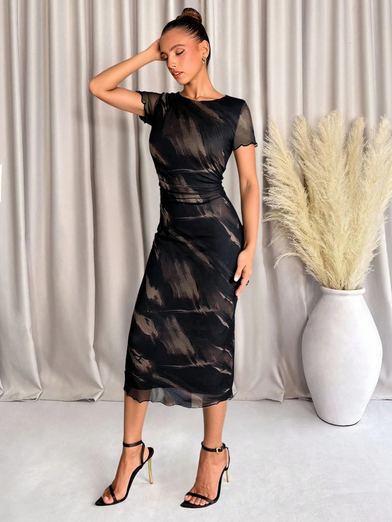 SHEIN Lavishia Women's Fashionable Printed Short Sleeve Dress, Spring/Summer Women S Clothes Summer Dresses For Women