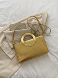  | SHEIN Lightweight,Business Casual Metallic Crocodile Embossed Top Ring Square Bag | Bags | Shein | OneHub