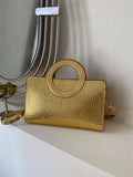  | SHEIN Lightweight,Business Casual Metallic Crocodile Embossed Top Ring Square Bag | Bags | Shein | OneHub