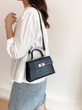  | SHEIN Lightweight,Business Casual Mini Crocodile Embossed Twist Lock Flap Square Bag | Bags | Shein | OneHub