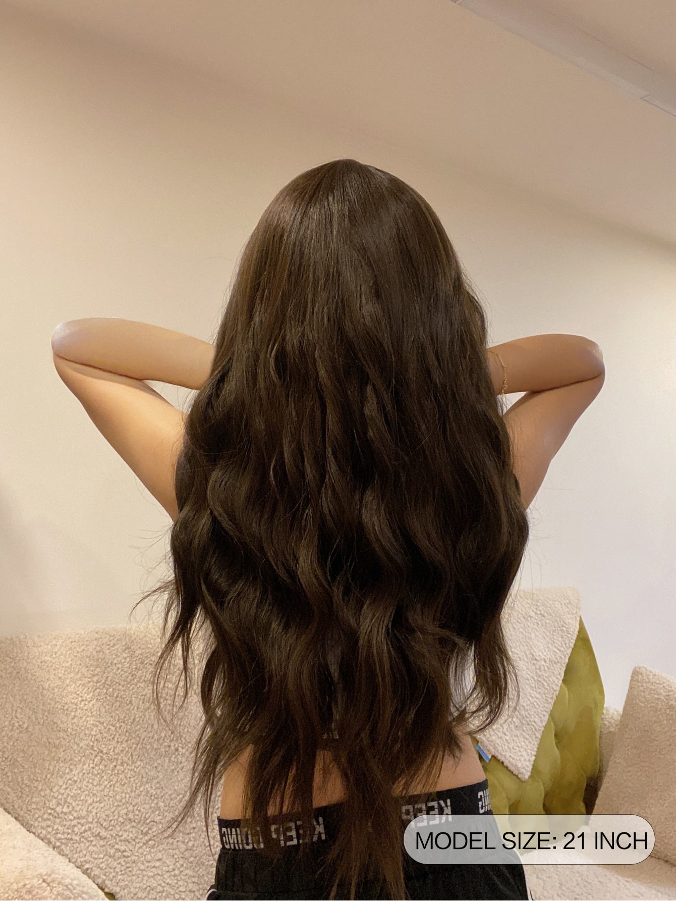  | SHEIN  Long Wavy Wig for Women 24inch Dark brown Wig Middle Part Wig Natural Looking Hair Replacement Wig for Daily Party Use | Hair Accessories | Shein | OneHub