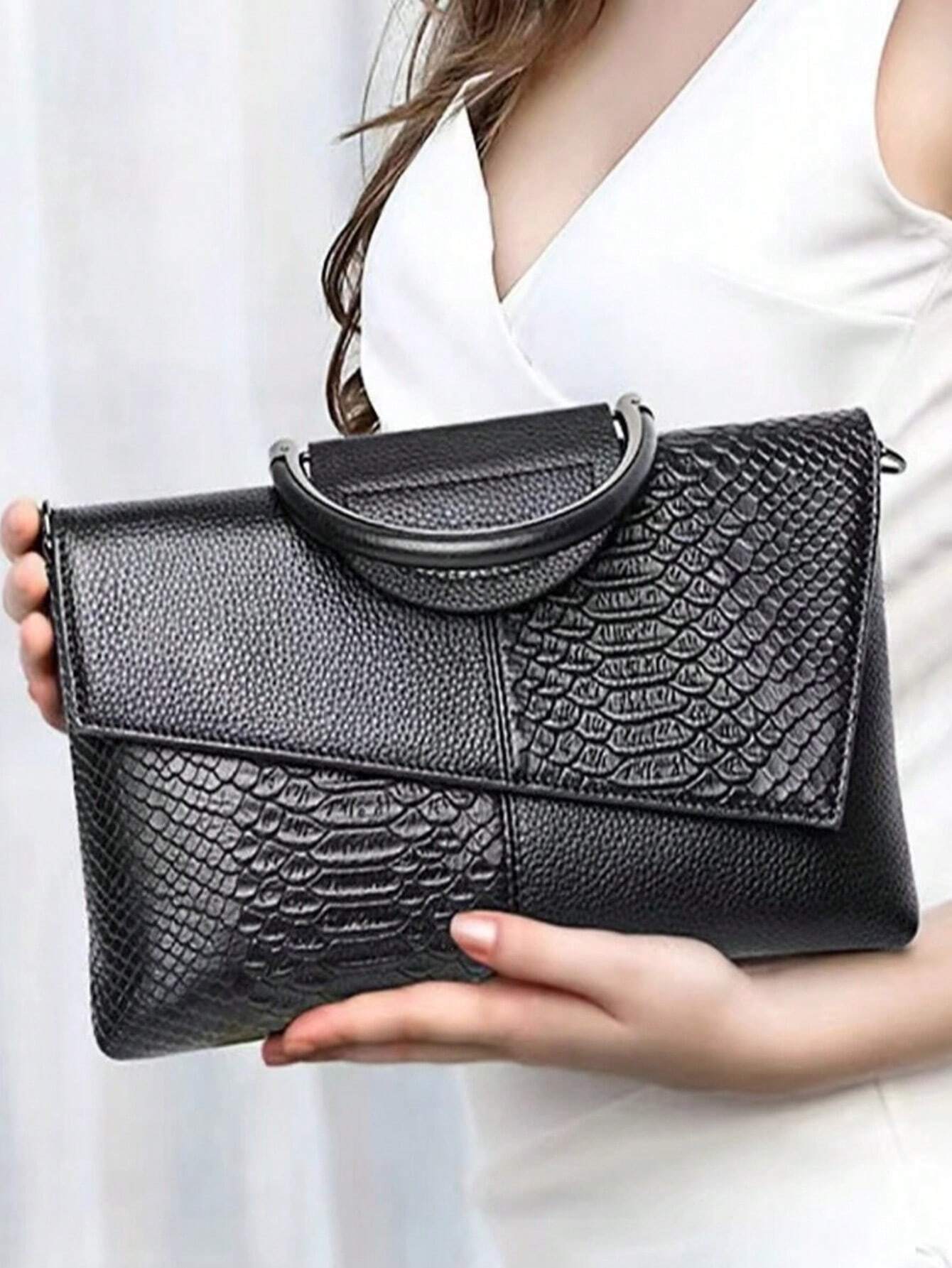  | SHEIN Luxury Crocodile Pattern Pu Leather Crossbody Bag | Bags | Shein | OneHub