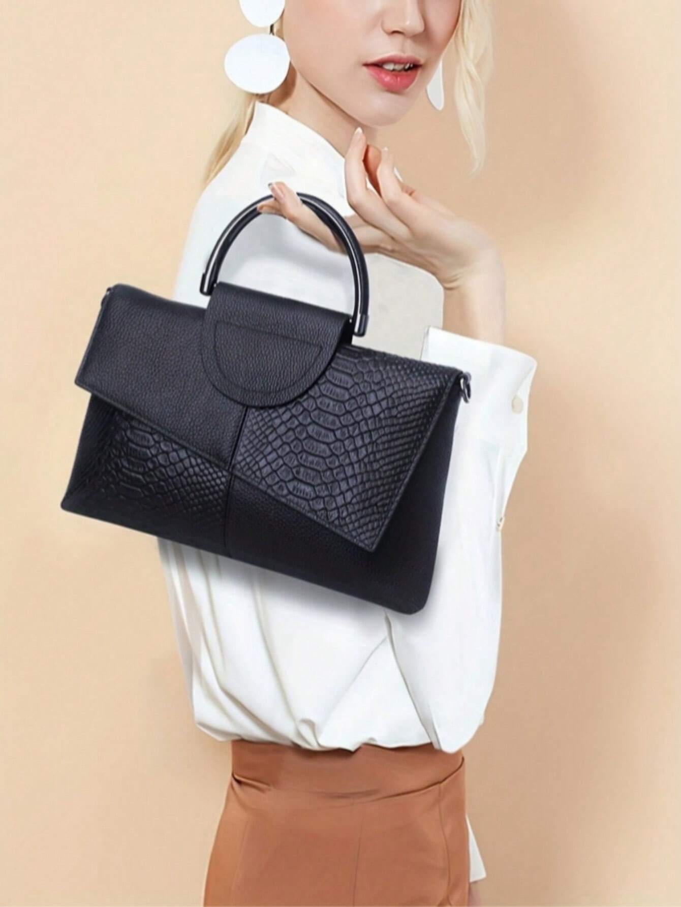  | SHEIN Luxury Crocodile Pattern Pu Leather Crossbody Bag | Bags | Shein | OneHub