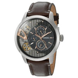Fossil Townsman Dark Brown Leather Strap Black Dial Automatic Watch for Men - ME1163