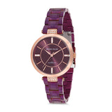 Michael Fellini Purple Stainless Steel Purple Dial Quartz Watch for Women - MF2194-6