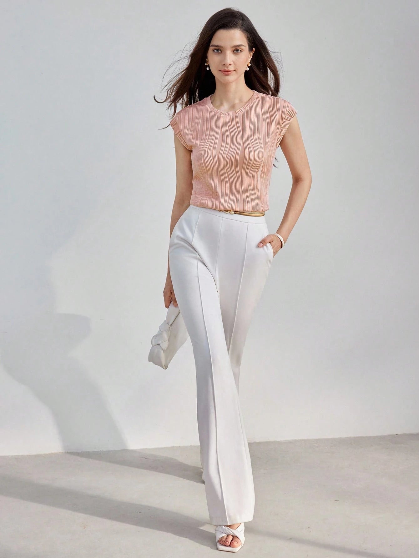  | SHEIN MOTF PREMIUM SOLID TEXTURED BATWING SLEEVE KNIT TOP,SUMMER OUTFITS | Top | Shein | OneHub