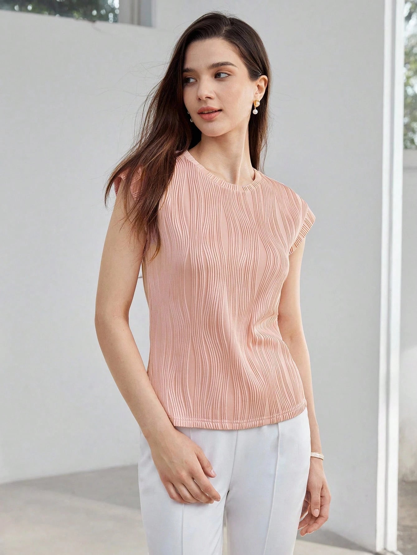  | SHEIN MOTF PREMIUM SOLID TEXTURED BATWING SLEEVE KNIT TOP,SUMMER OUTFITS | Top | Shein | OneHub