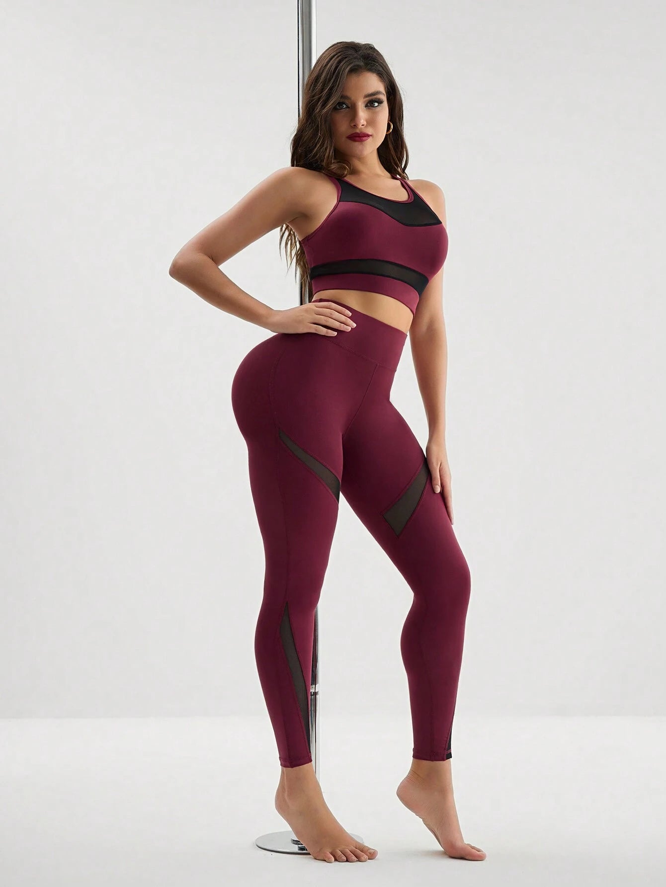 SHEIN Menodora SHEIN Sport Women's Fashion Color Block Athletic Suit Workout Women Set