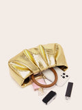  | SHEIN Metallic Crocodile Embossed Ruched Bag | Bags | Shein | OneHub