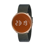 Michael Fellini Grey Mesh Bracelet Red Dial Quartz Unisex Watch- MF2239-7