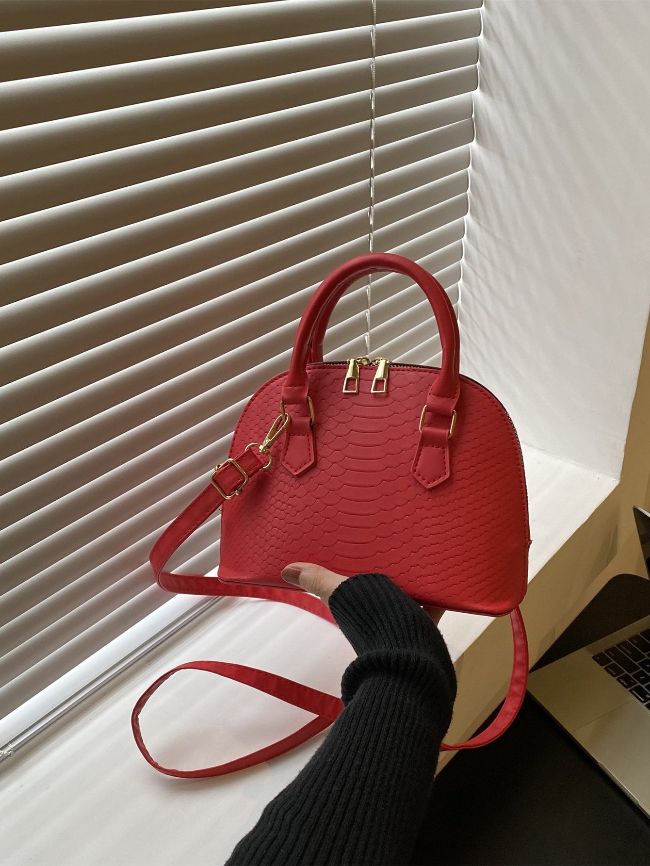  | SHEIN Mini Neon Pink Snakeskin Embossed Dome Bag | Bags | Shein | OneHub