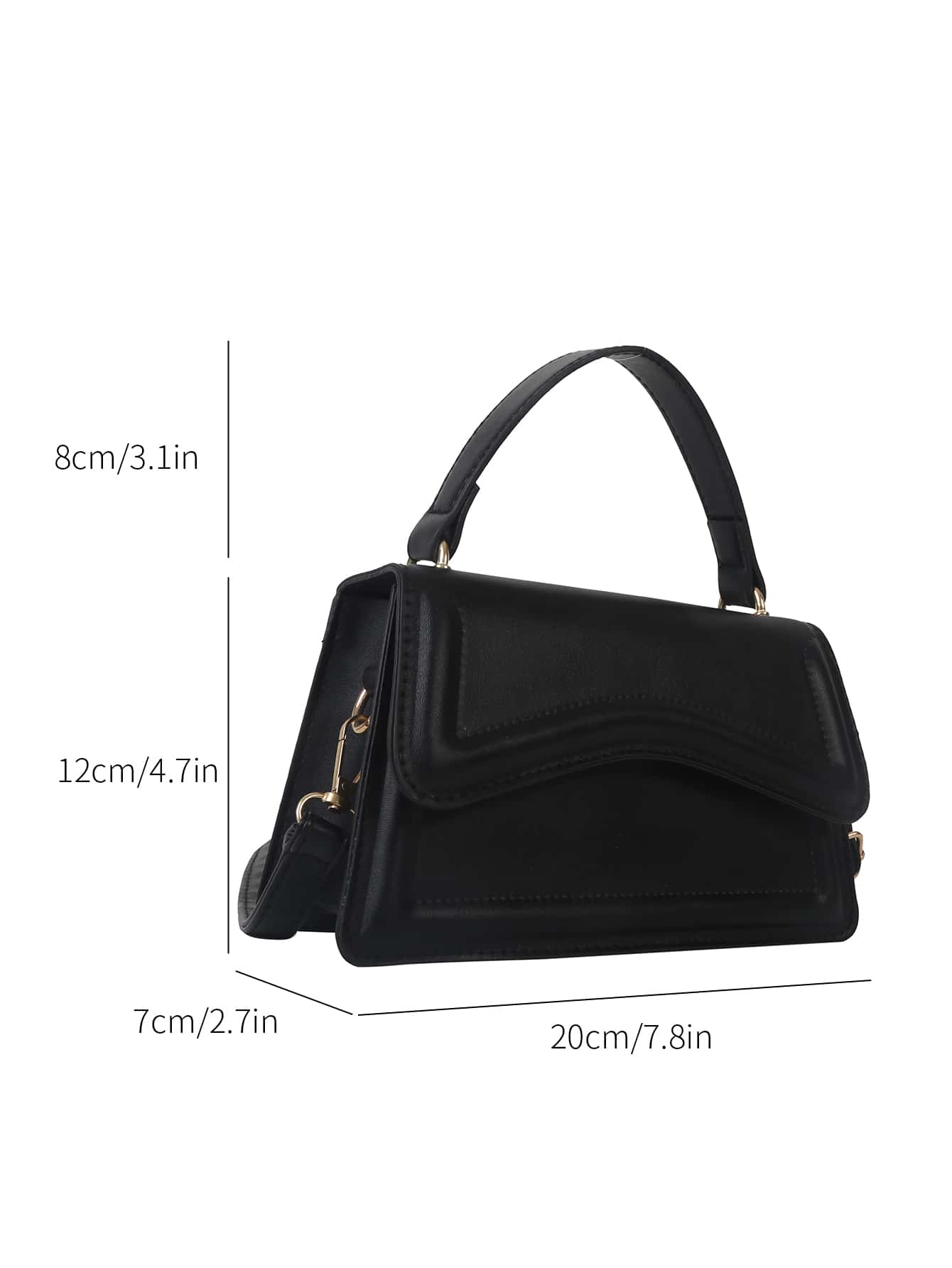  | SHEIN Mini Square Bag Solid Black Top Handle Flap Design | Bags | Shein | OneHub