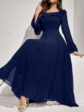 | SHEIN Modelyn Women's Solid Color Simple Daily Long Sleeve Dress Maxi Women Outfit Long Evening Dresses | Dress | Shein | OneHub