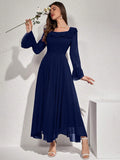 | SHEIN Modelyn Women's Solid Color Simple Daily Long Sleeve Dress Maxi Women Outfit Long Evening Dresses | Dress | Shein | OneHub
