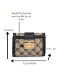  | SHEIN New Arrival Women's Short Wallet With Black Flower Pattern Print Anti-Theft Card Holder For Id Credit Card Fashionable Golden Square Lock & Multiple Card Slots And Portable Design Business Casual For Women Wallet Purse Wallet Small Wallet | Wallet | Shein | OneHub