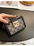  | SHEIN New Arrival Women's Short Wallet With Black Flower Pattern Print Anti-Theft Card Holder For Id Credit Card Fashionable Golden Square Lock & Multiple Card Slots And Portable Design Business Casual For Women Wallet Purse Wallet Small Wallet | Wallet | Shein | OneHub